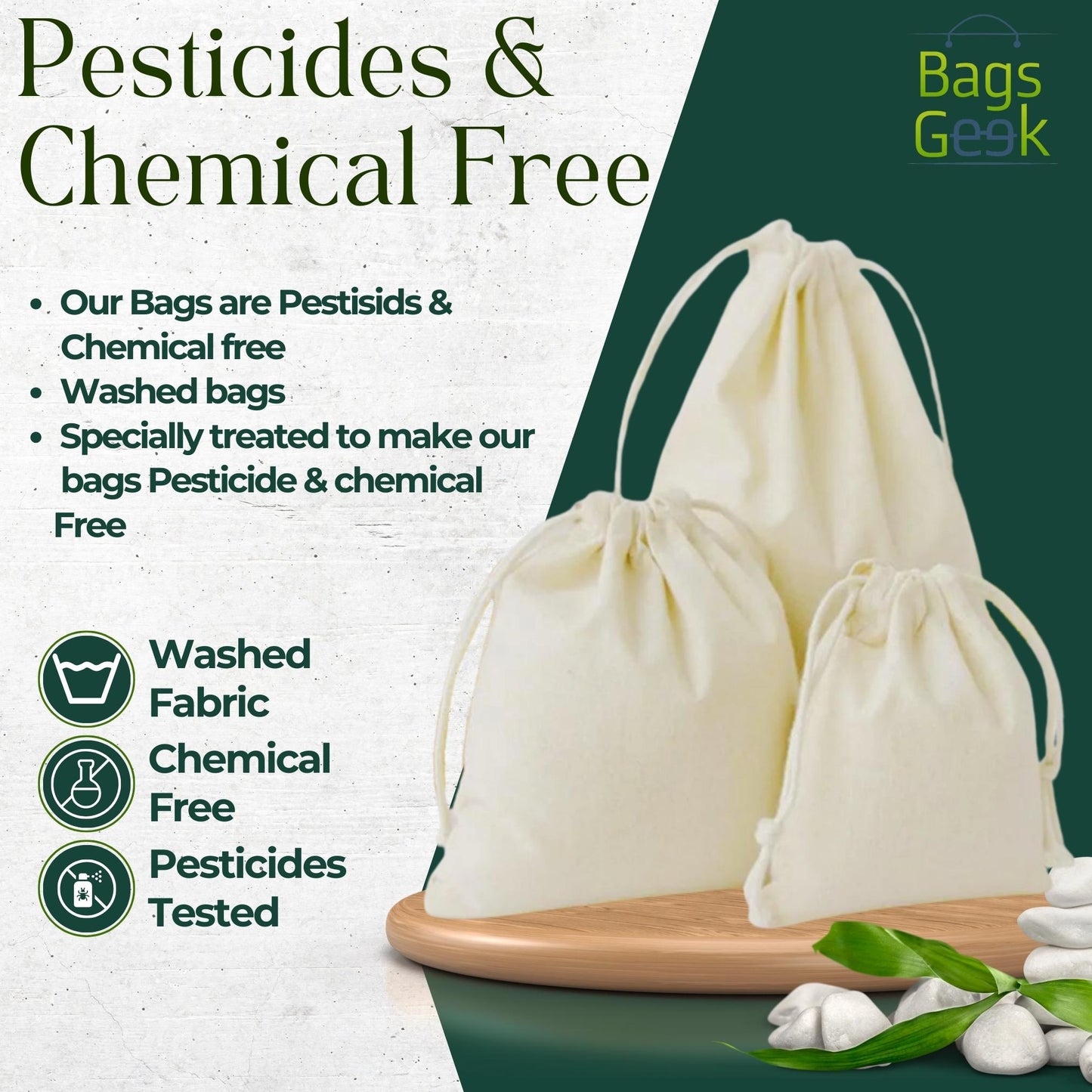 100% Cotton DoubleDrawstring Bags TT