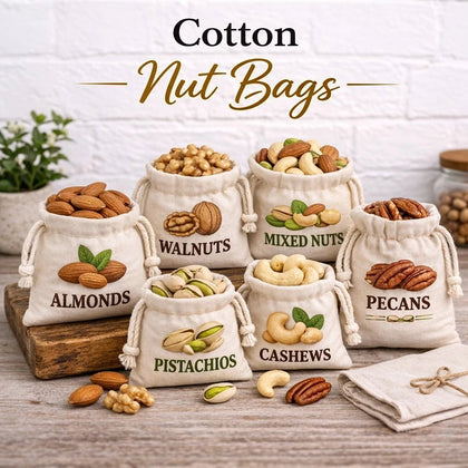 Nuts Bags | Cotton Drawstring Nuts Bags - BAGSGeek