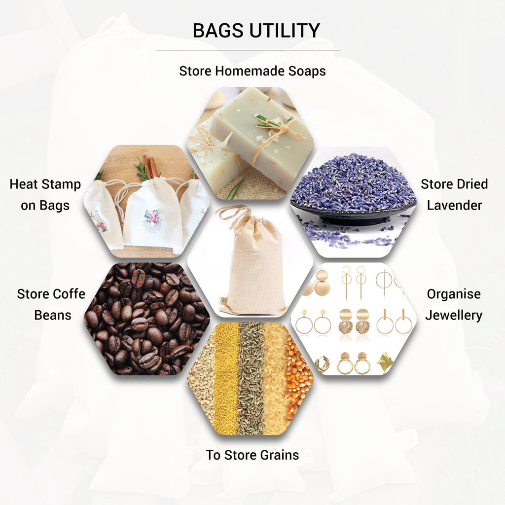 4x6 inches Cotton Drawstring Muslin Bags – BAGSGeek