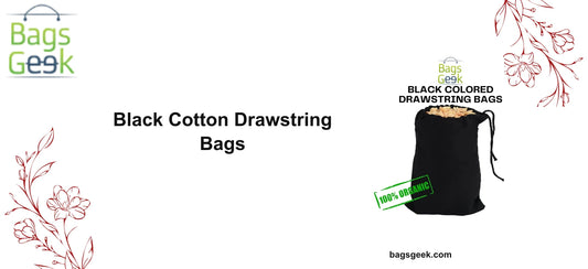 Black Cotton Drawstring Bags - BAGSGeek cotton bags