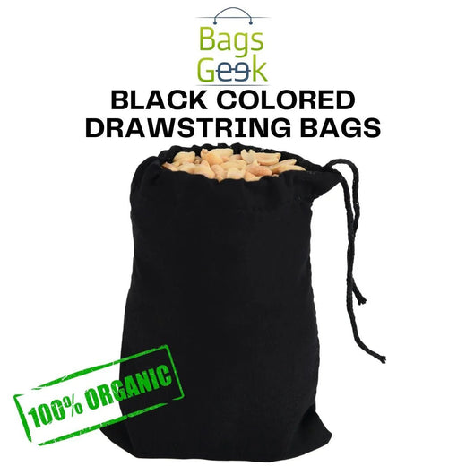 Premium Natural 100% Cotton Colored Drawstring Bags