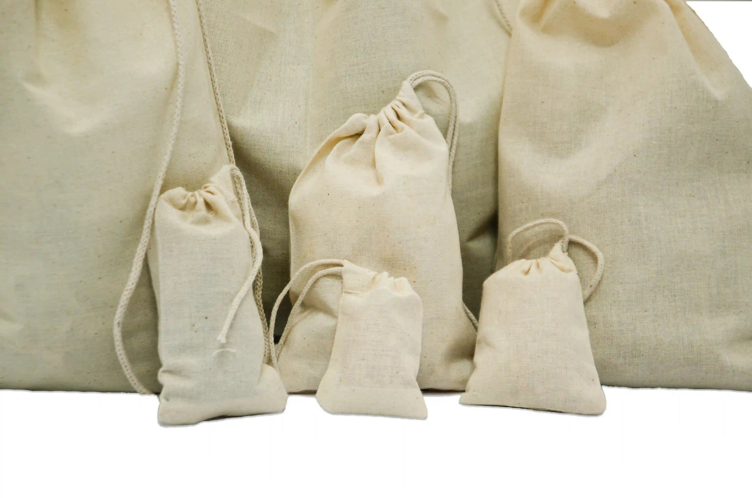 100% Cotton Single Drawstring Cotton Bags - BAGSGeek