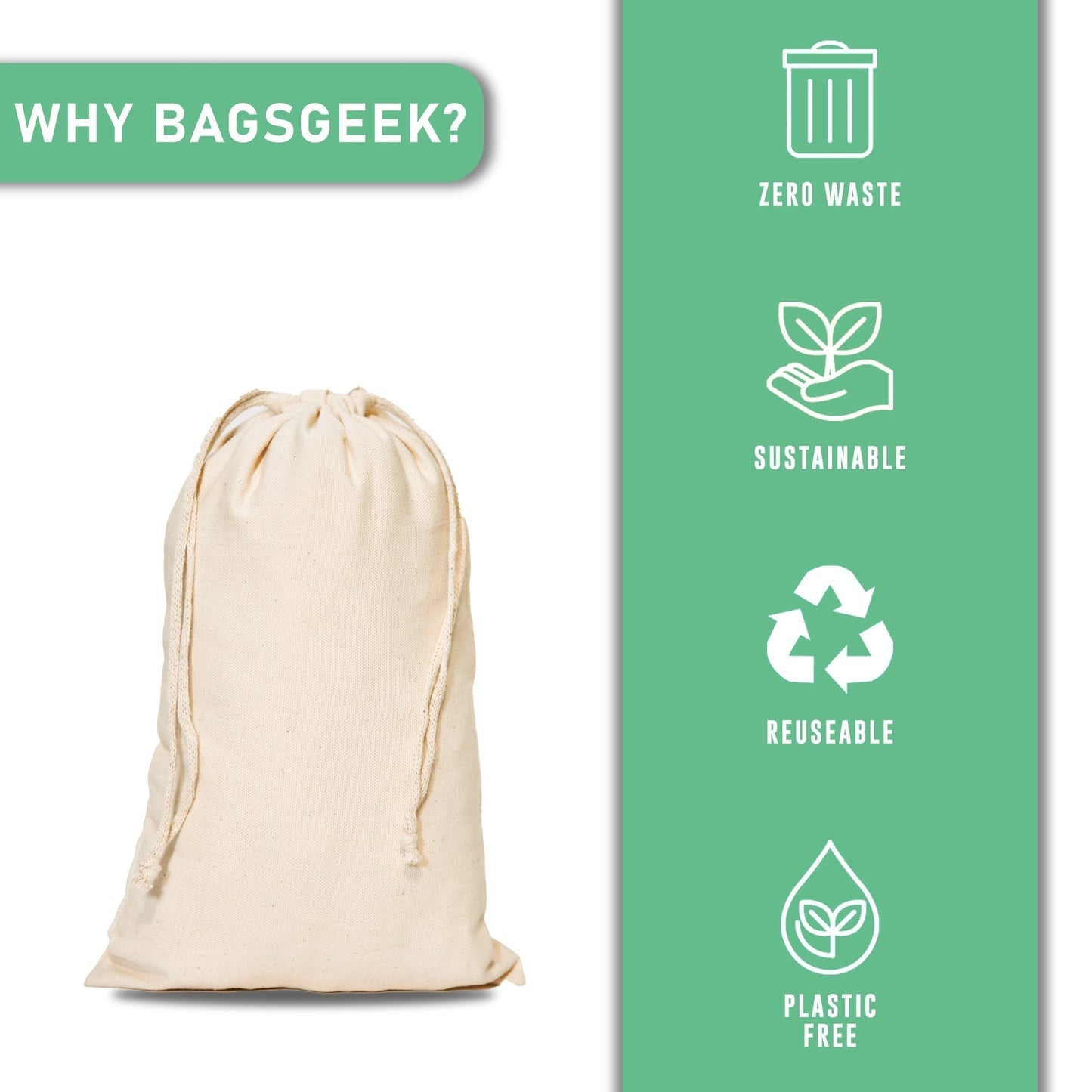 100% Cotton Double Drawstring Muslin Bag - BAGSGeek