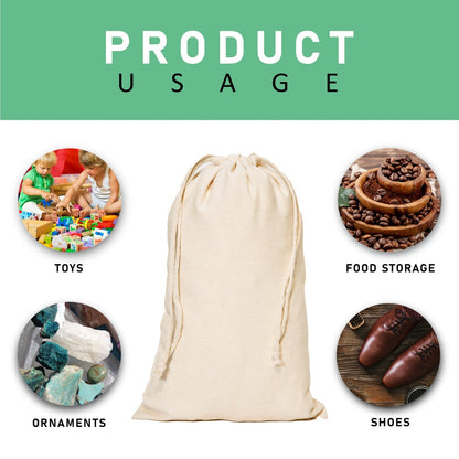 100% Cotton Double Drawstring Muslin Bag - BAGSGeek