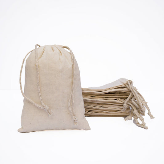 100% Cotton Double Drawstring Muslin Bag - BAGSGeek