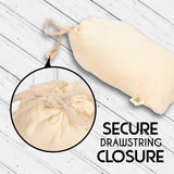 Cotton cinch bag cord detail at the reinforced corner where the load concentrates - BAGSGeek