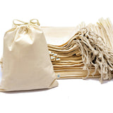 Small natural cotton drawstring pouch for jewellery, favours and samples - BAGSGeek