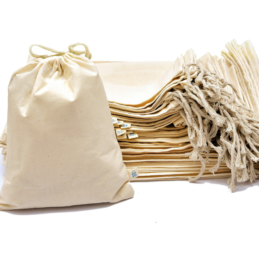 Small natural cotton drawstring pouch for jewellery, favours and samples - BAGSGeek