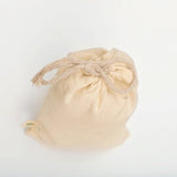 Cotton drawstring pouch cord and hem detail at small sizes - BAGSGeek