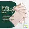 10x12 Inch Thick Premium Quality 100% Cotton Reusable Eco-Friendly Natural Color Double Drawstring Bags