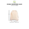 2.75x4 inch Natural Cotton Double Drawstring Bags