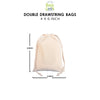 4x6 inch Natural Color Double Drawstring Bags
