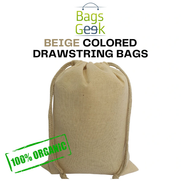 Beige Colored Drawstring Bags BAGSGeek