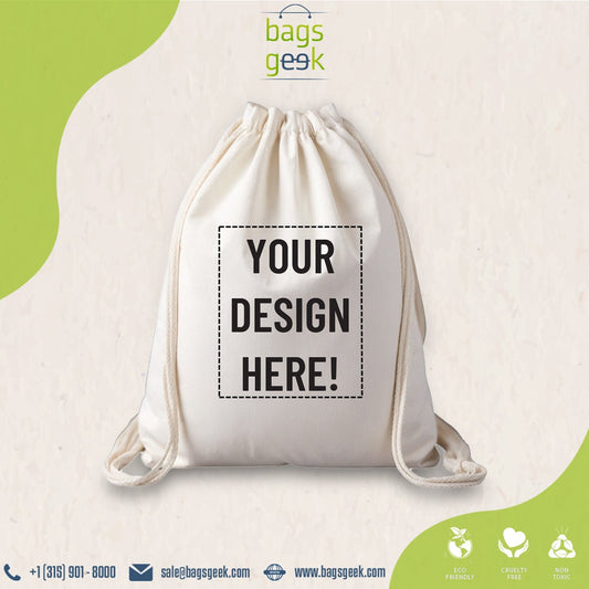 Custom Printed 100% Cotton Packaging Bags - BAGSGeek