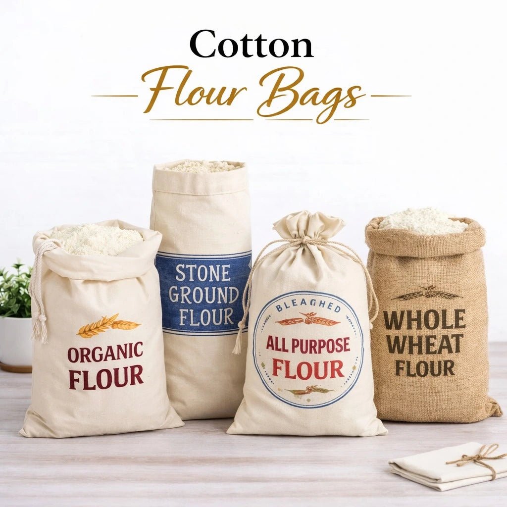 Flour Bags | Cotton Drawstring Flour Bags - BAGSGeek