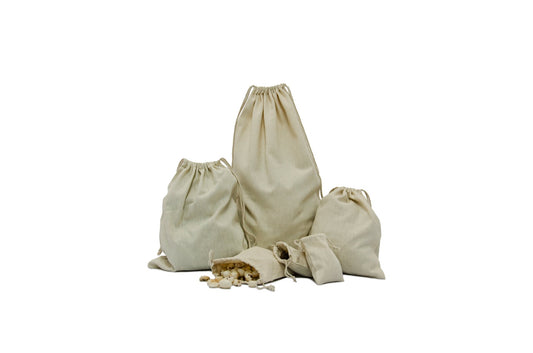 Natural 100% 12x20 Woven Cotton Canvas Double Drawstring - BAGSGeek