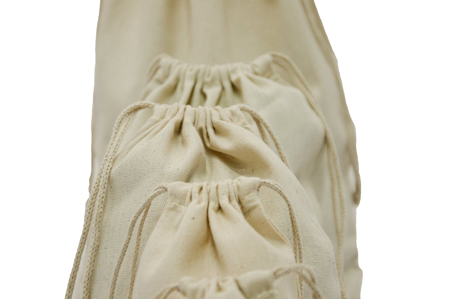 Natural 100% 12x20 Woven Cotton Canvas Double Drawstring - BAGSGeek