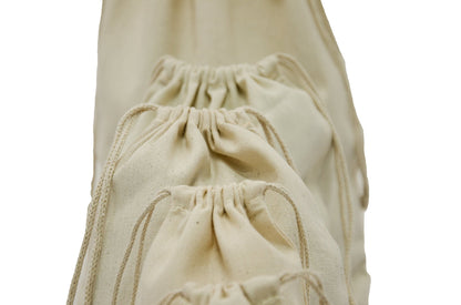 Natural 100% 12x20 Woven Cotton Canvas Double Drawstring - BAGSGeek