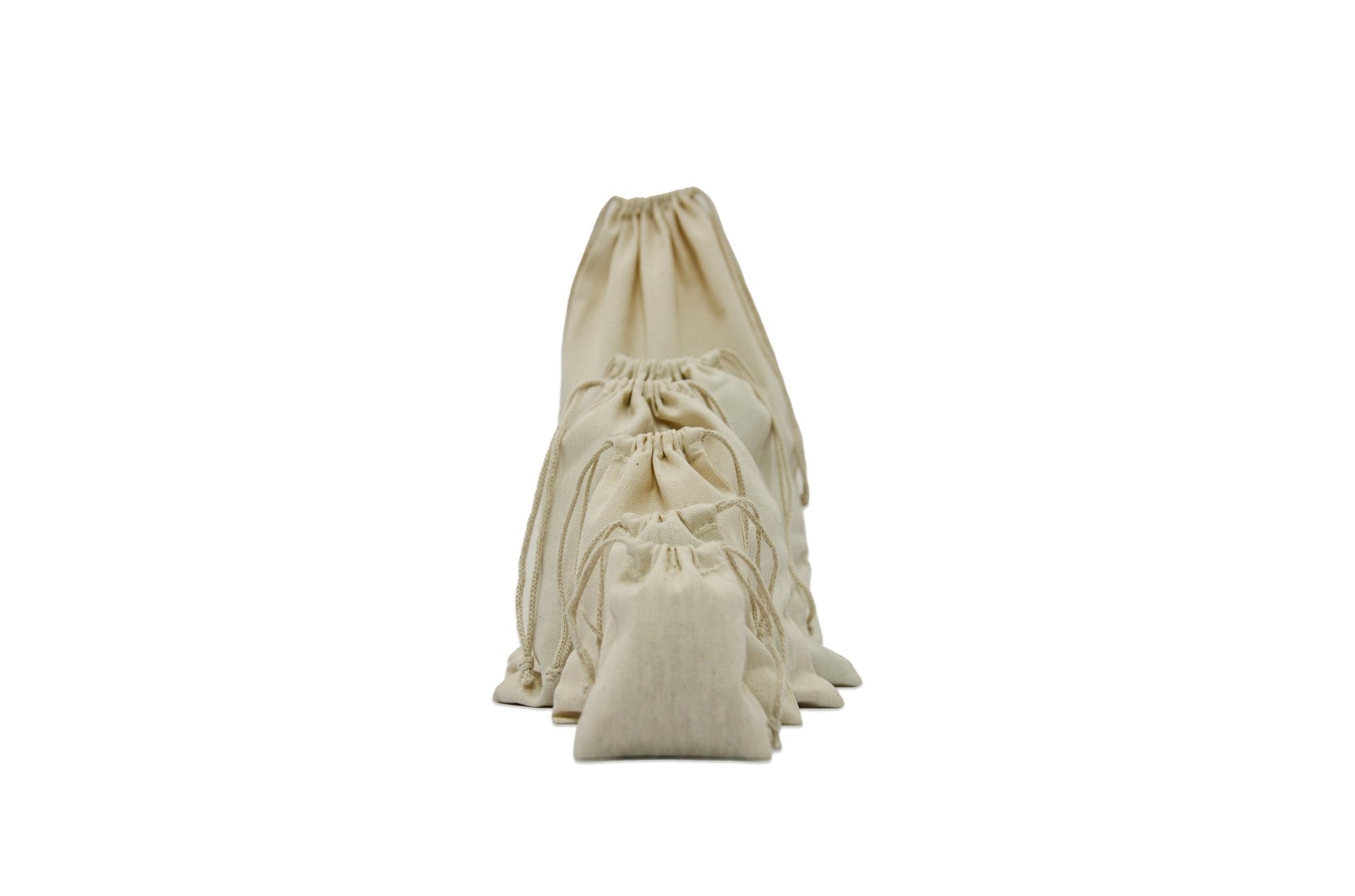 Natural 100% 12x20 Woven Cotton Canvas Double Drawstring - BAGSGeek