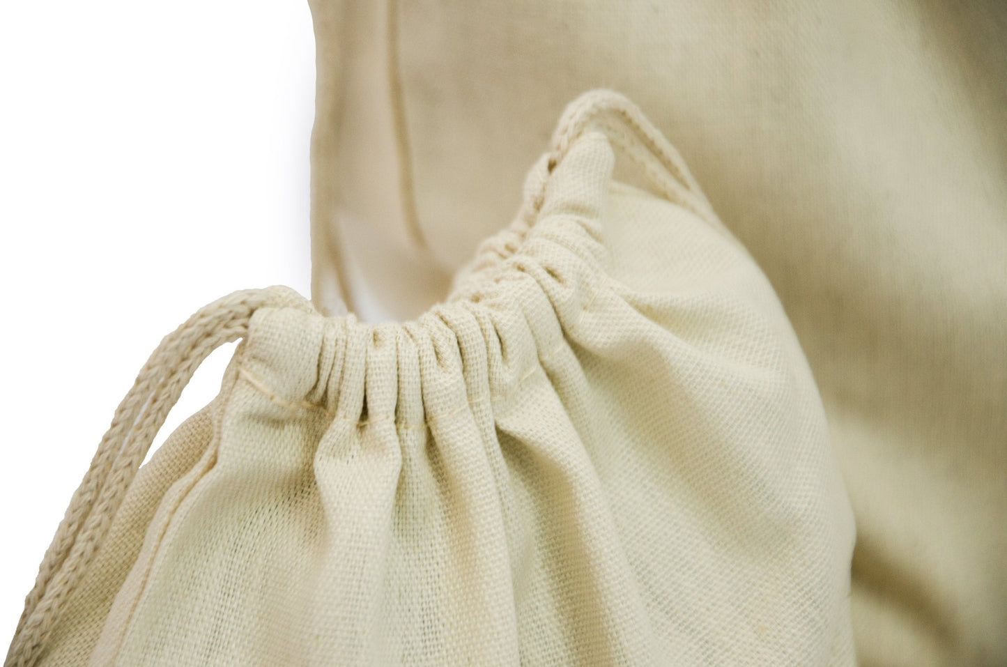 Natural 100% 12x20 Woven Cotton Canvas Double Drawstring - BAGSGeek